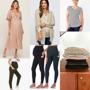 Maternity lot sz L leggings, dress, tops, joggers